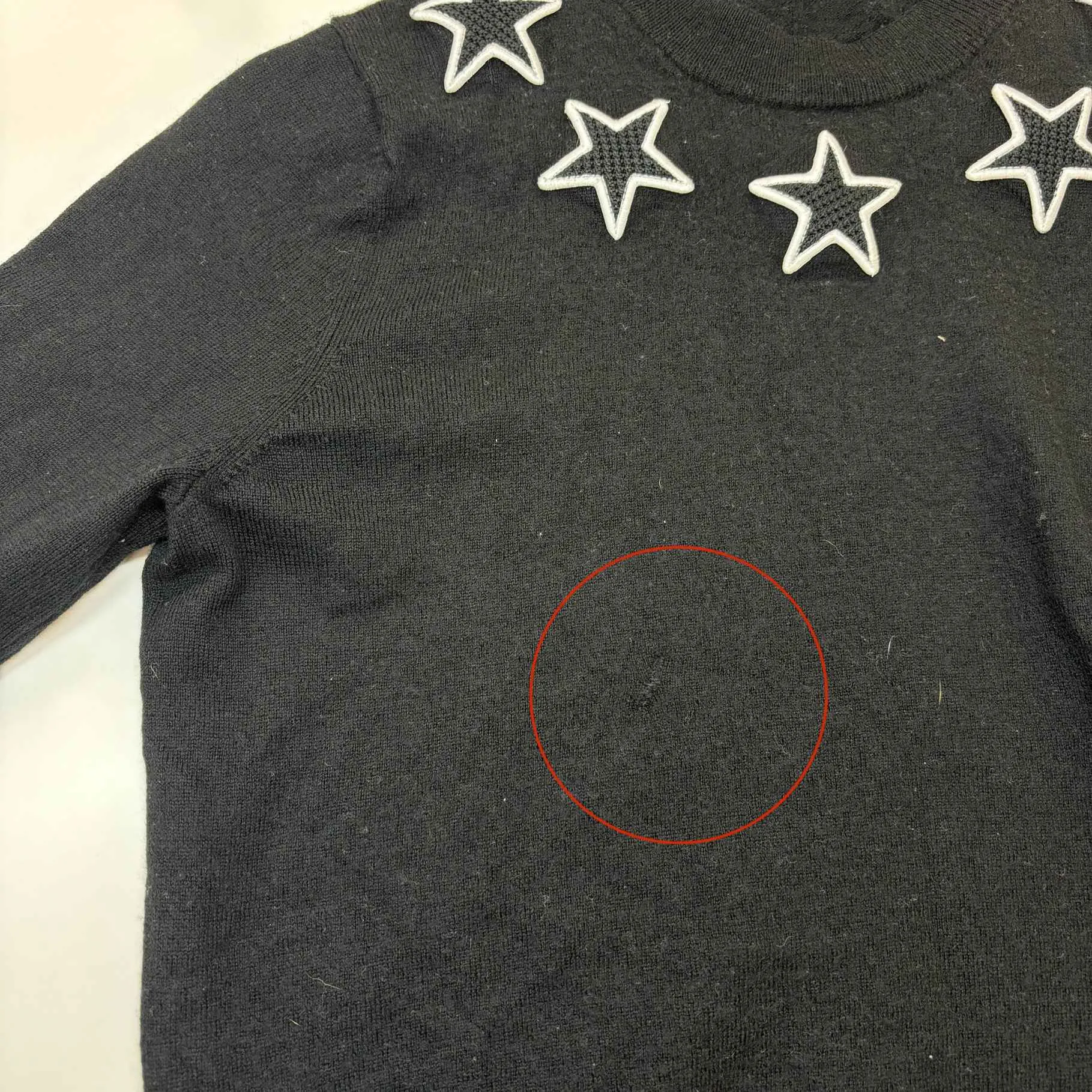 Men's Embroidered Star Jumper Black Size S