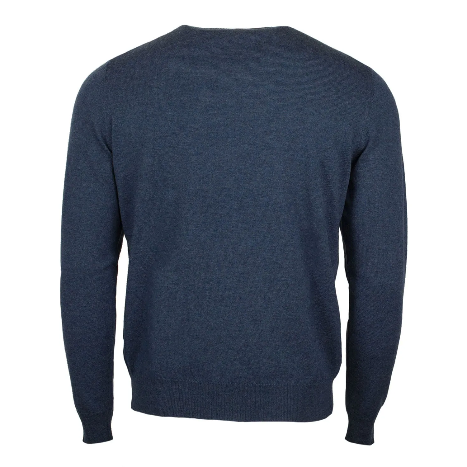 Men's Merino Wool Crew Neck Jumper Denim