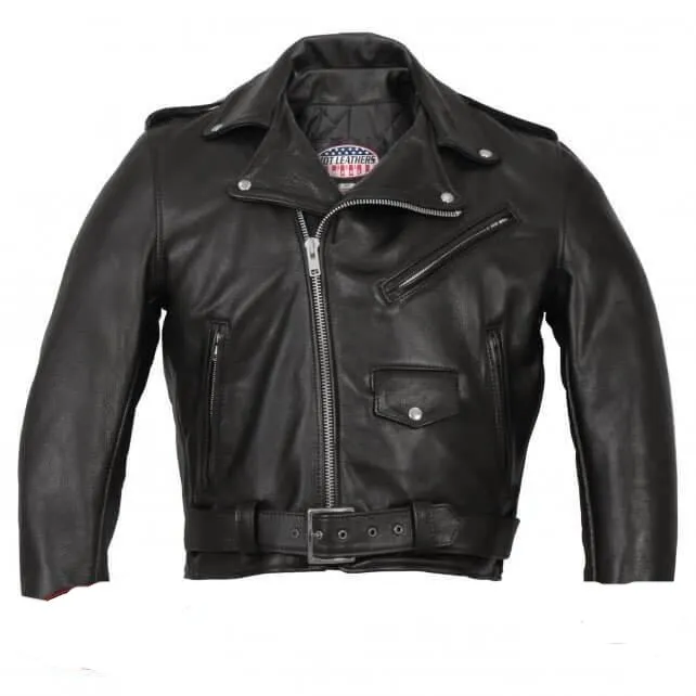 Men's USA Made Premium Leather Classic Motorcycle Jacket, JKM5009-HL