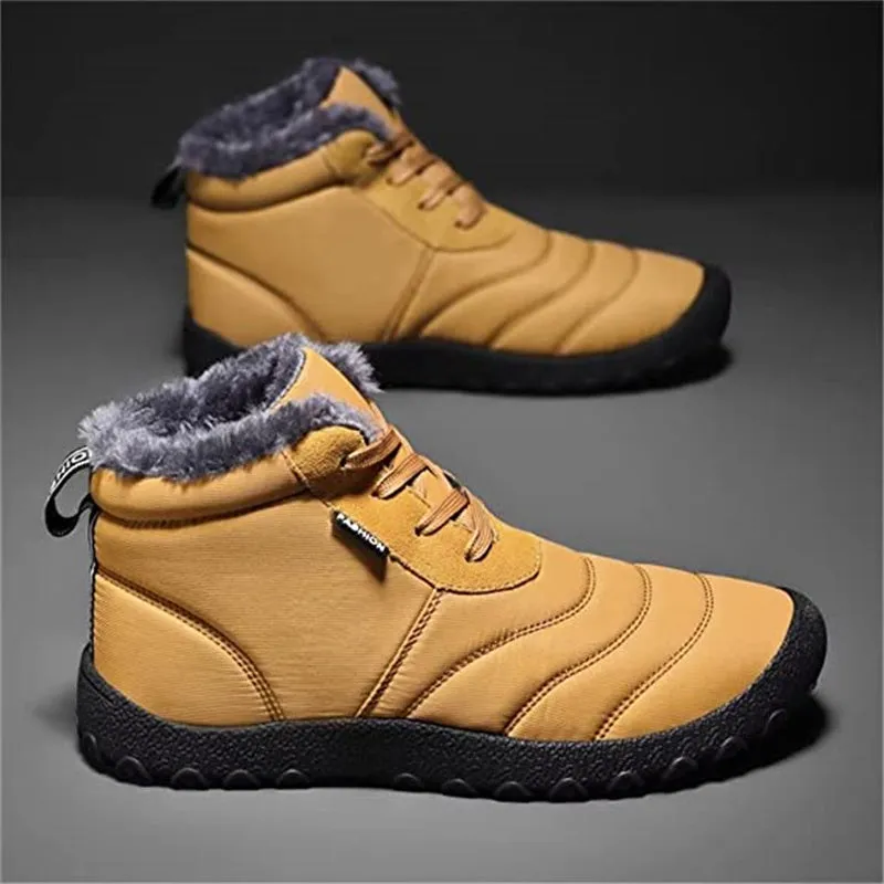 Men's Walking Warm Comfortable Snow Boots Non-Slip Flat Casual Slip On Boots