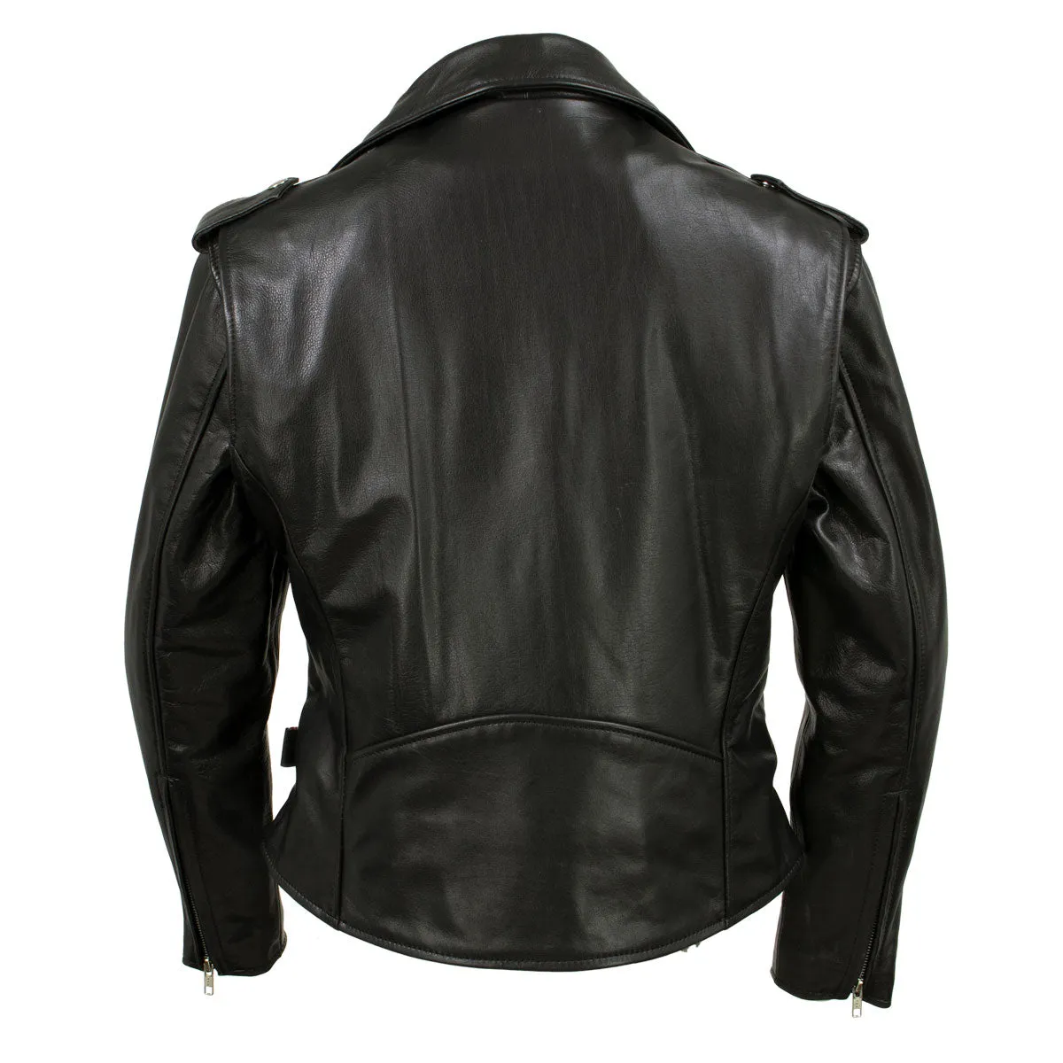 Milwaukee Leather USA MADE MLJKL5004 Women's Black 'The Flaunt' Premium Classic Motorcycle Style Leather Jacket