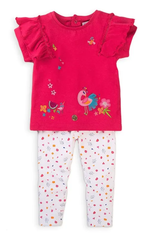 Minoti Girls T-shirt And Leggings Set Peacock (3-9mths)