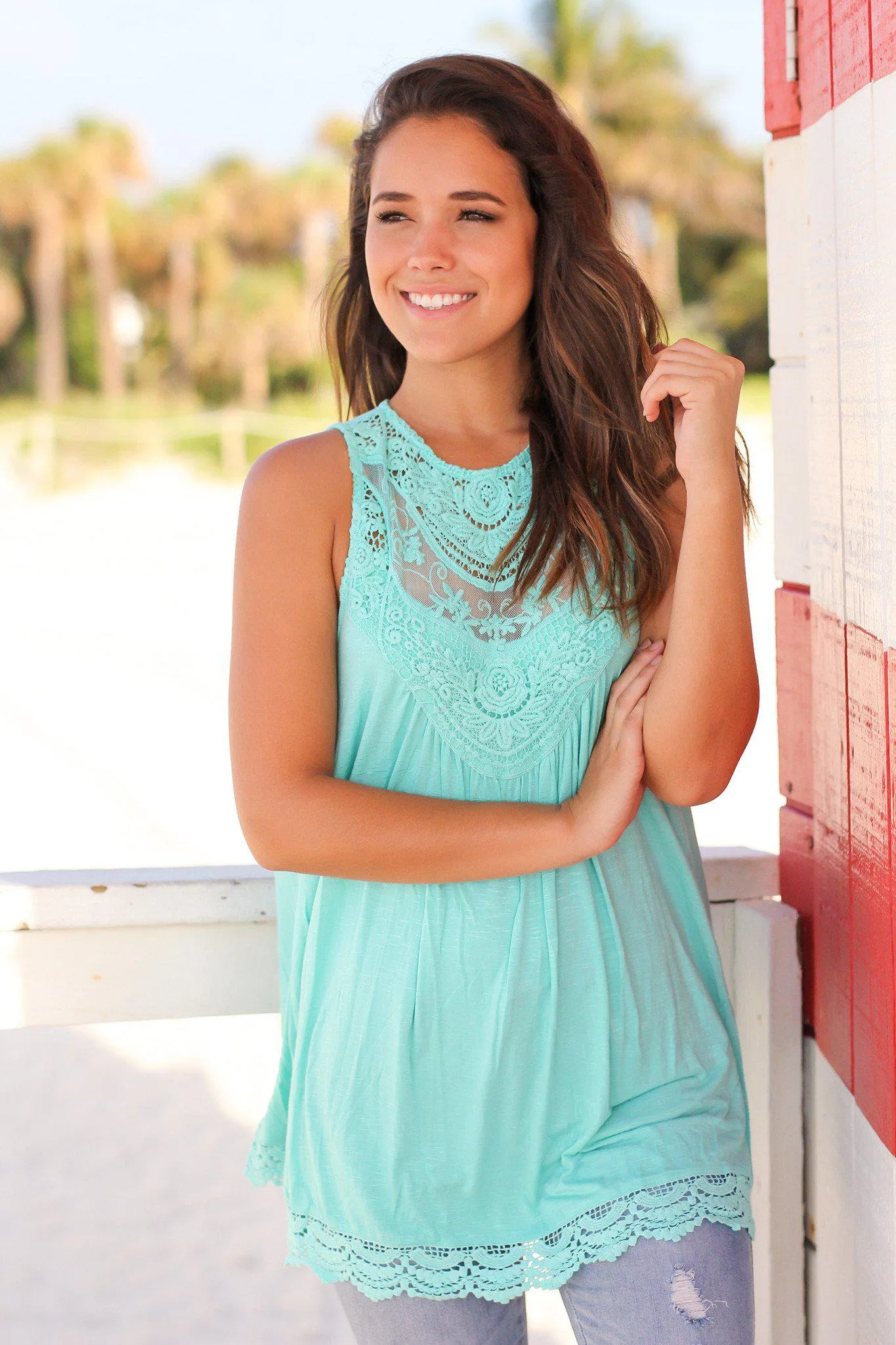 Mint Crochet Tunic