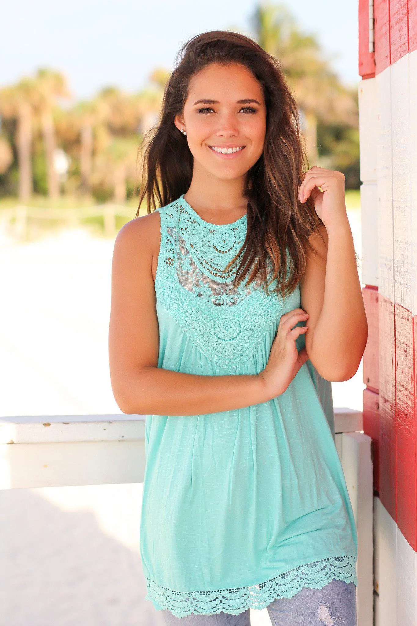 Mint Crochet Tunic