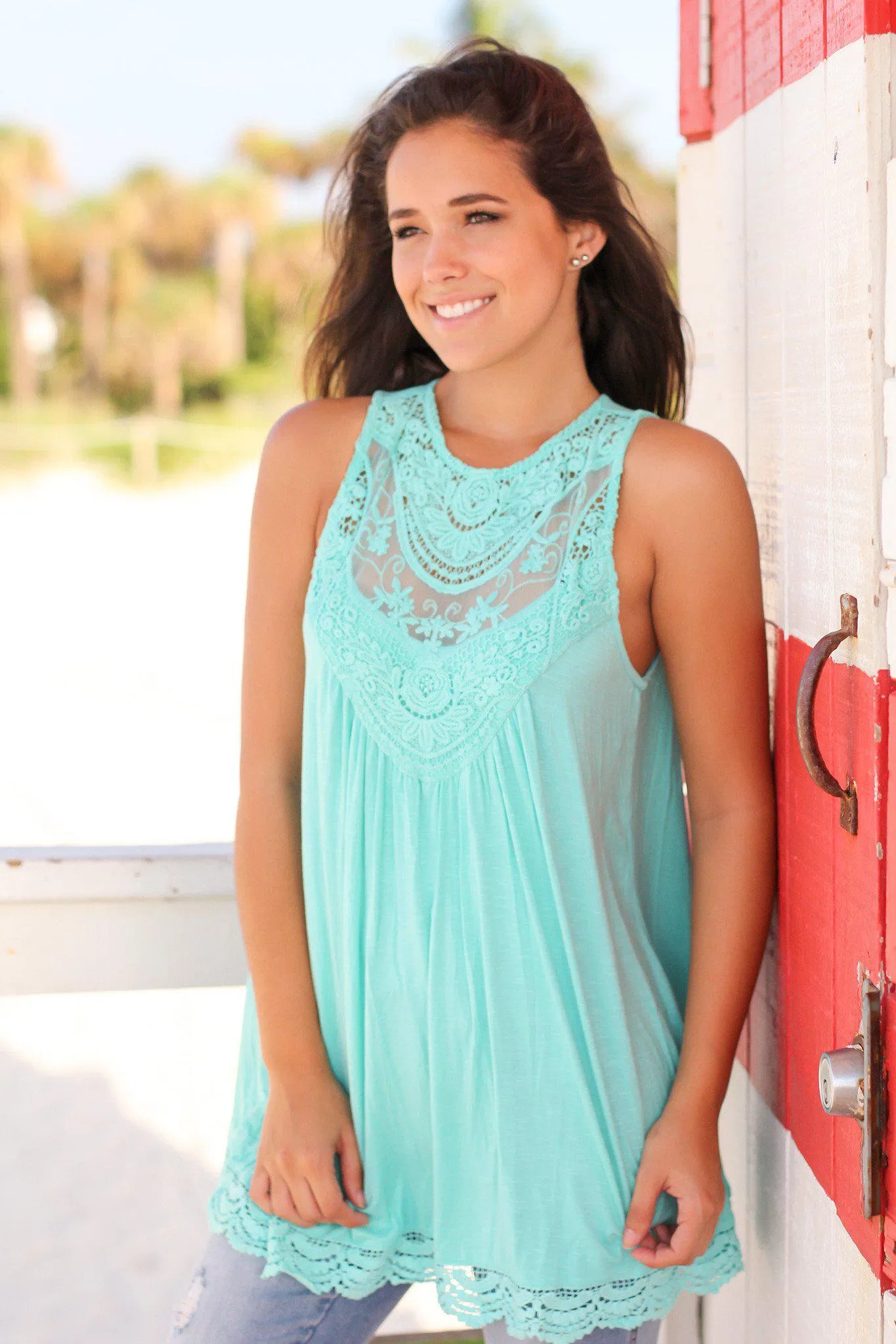 Mint Crochet Tunic