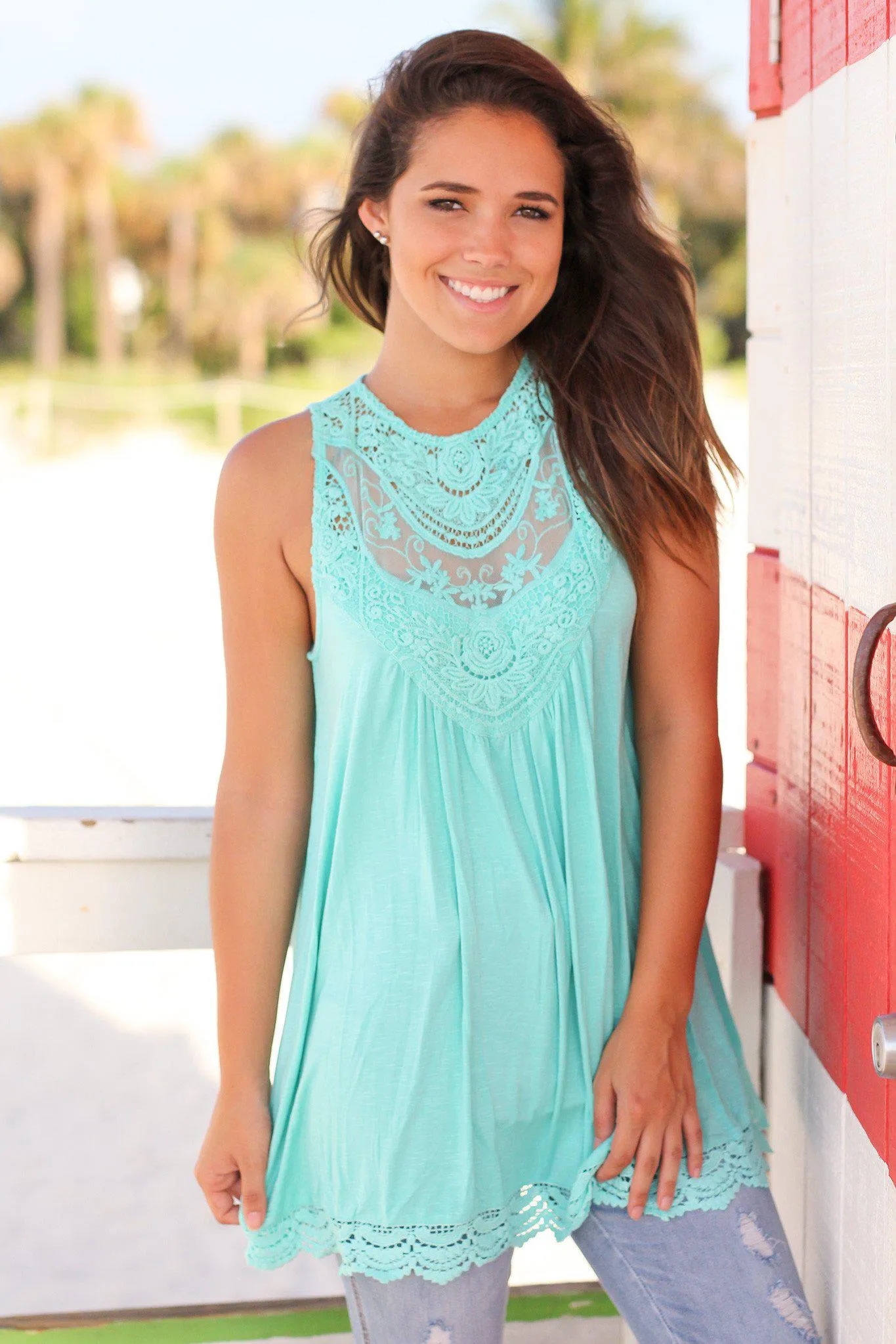 Mint Crochet Tunic