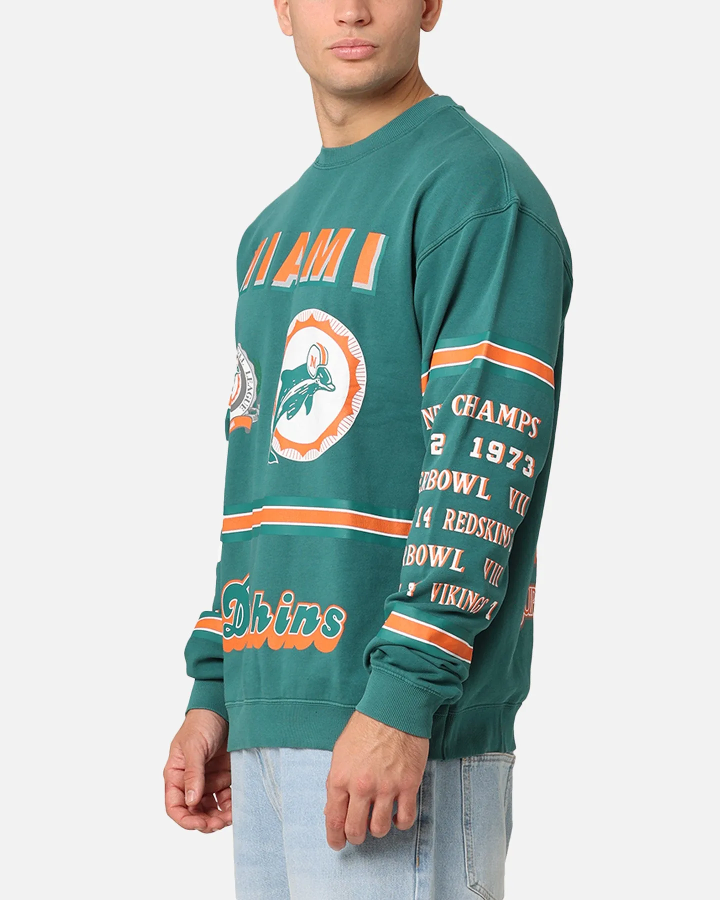 Mitchell & Ness Miami Dolphins 17-0 Crewneck Faded Teal