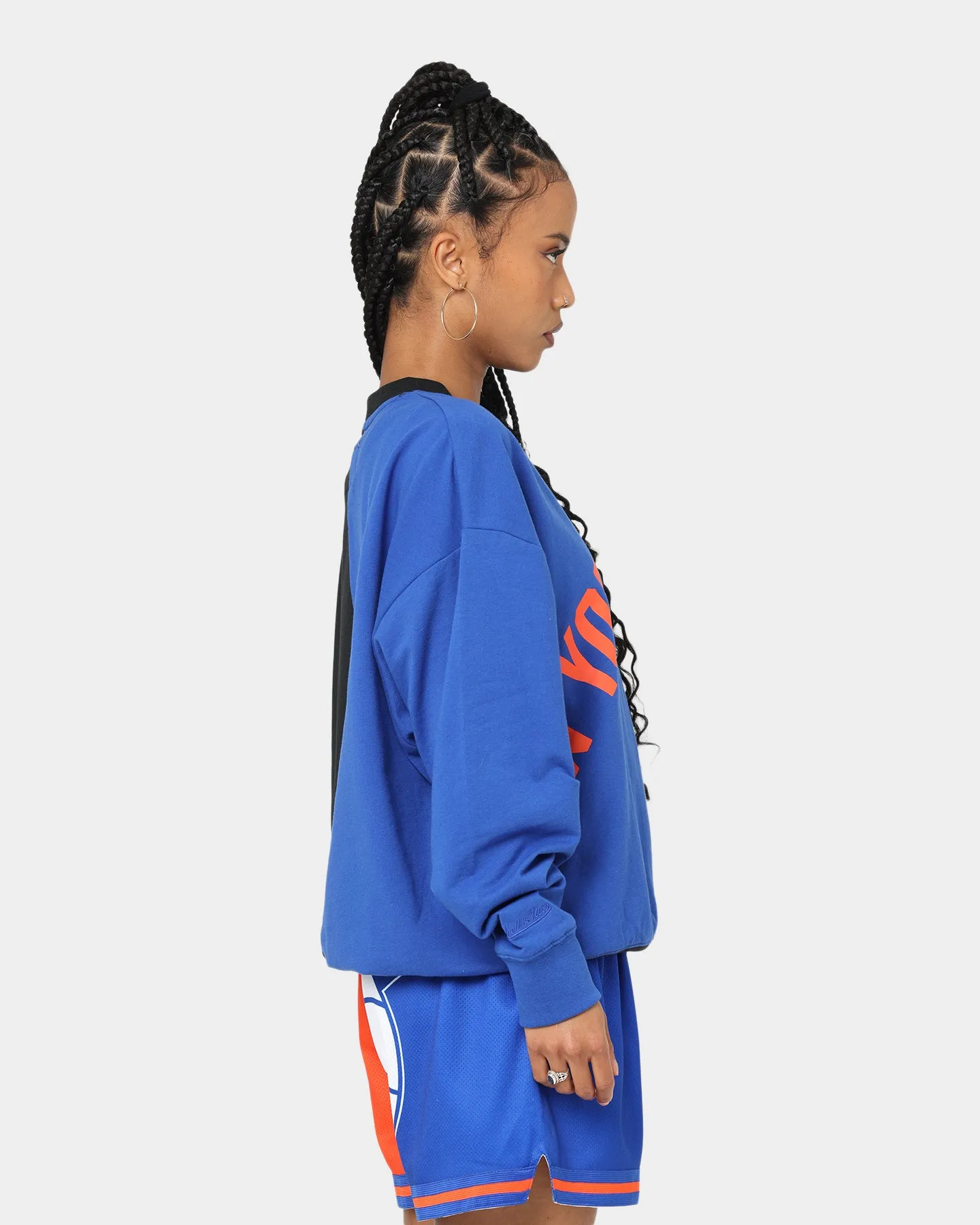 Mitchell & Ness Women's New York Knicks Big Face 5.0 Crewneck Blue