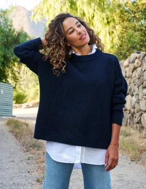 MONTECITO SWEATER Marine, Pure Italian Cotton