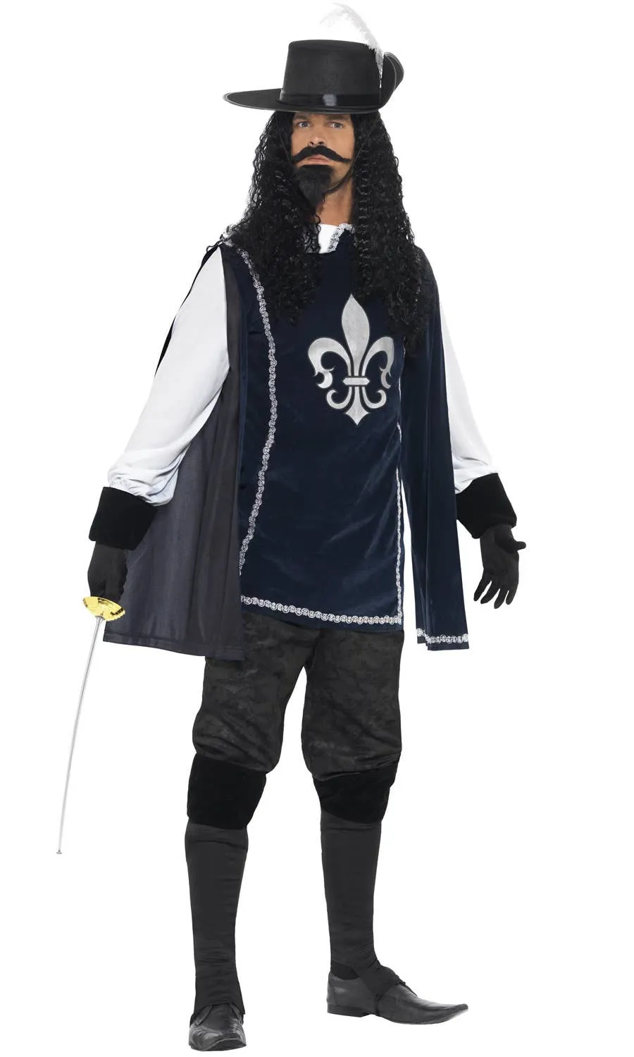 Musketeer Mens French Fancy Dress Costume