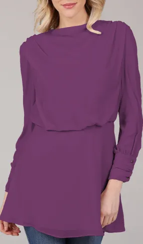 Myra Modest Chiffon Tunic Dress - Orchid - FINAL SALE