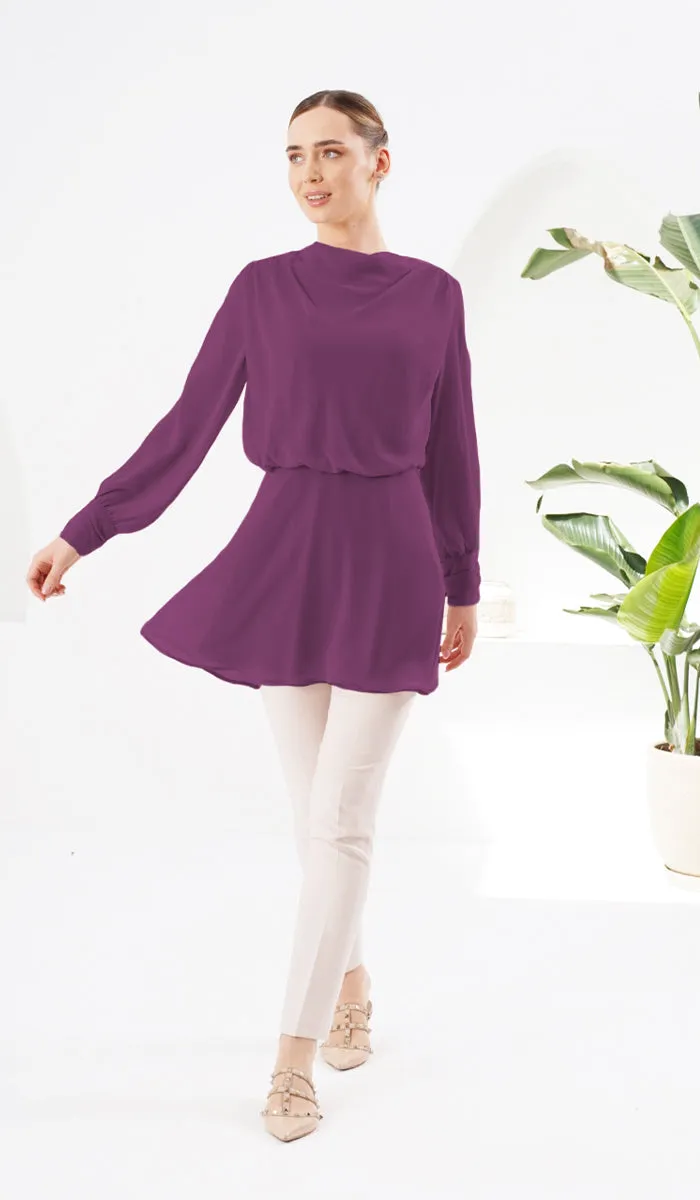 Myra Modest Chiffon Tunic Dress - Orchid - FINAL SALE