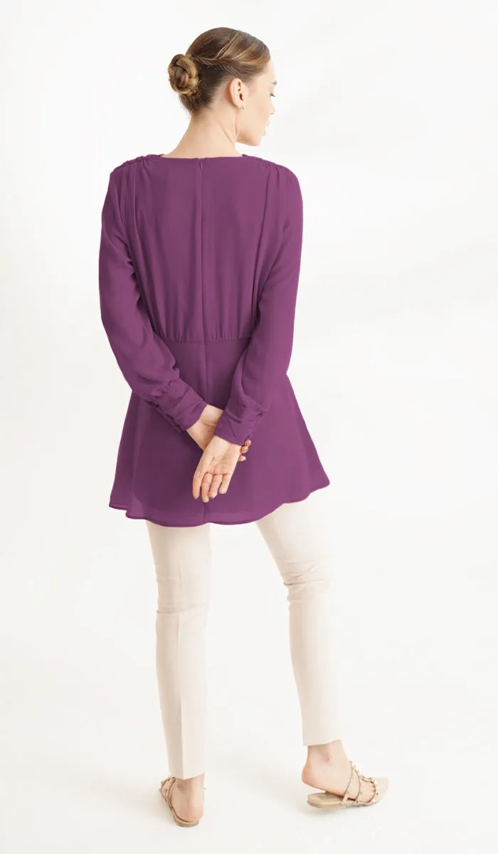 Myra Modest Chiffon Tunic Dress - Orchid - FINAL SALE