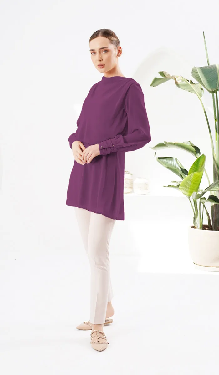 Myra Modest Chiffon Tunic Dress - Orchid - FINAL SALE