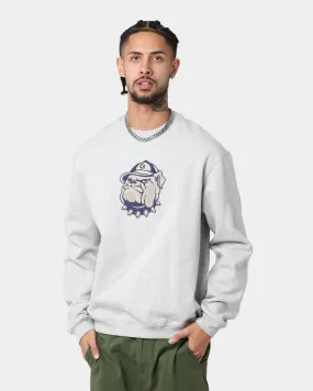 National Collegiate Athletic Association Georgetown Hoyas Team Logo Chenille Crewneck Grey Marle