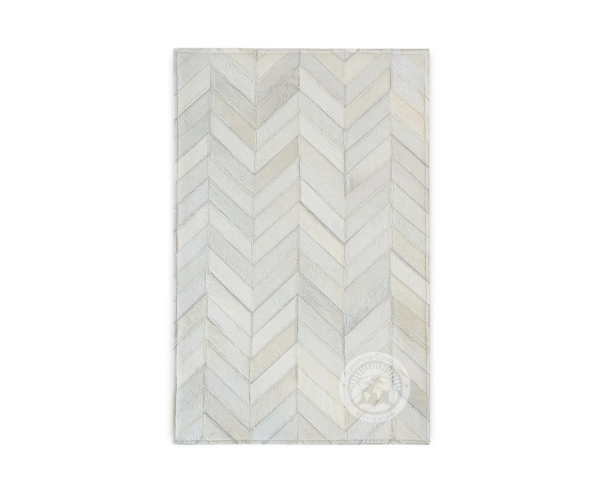 Natural White - 22 X 34" Designer Rug - Chevron