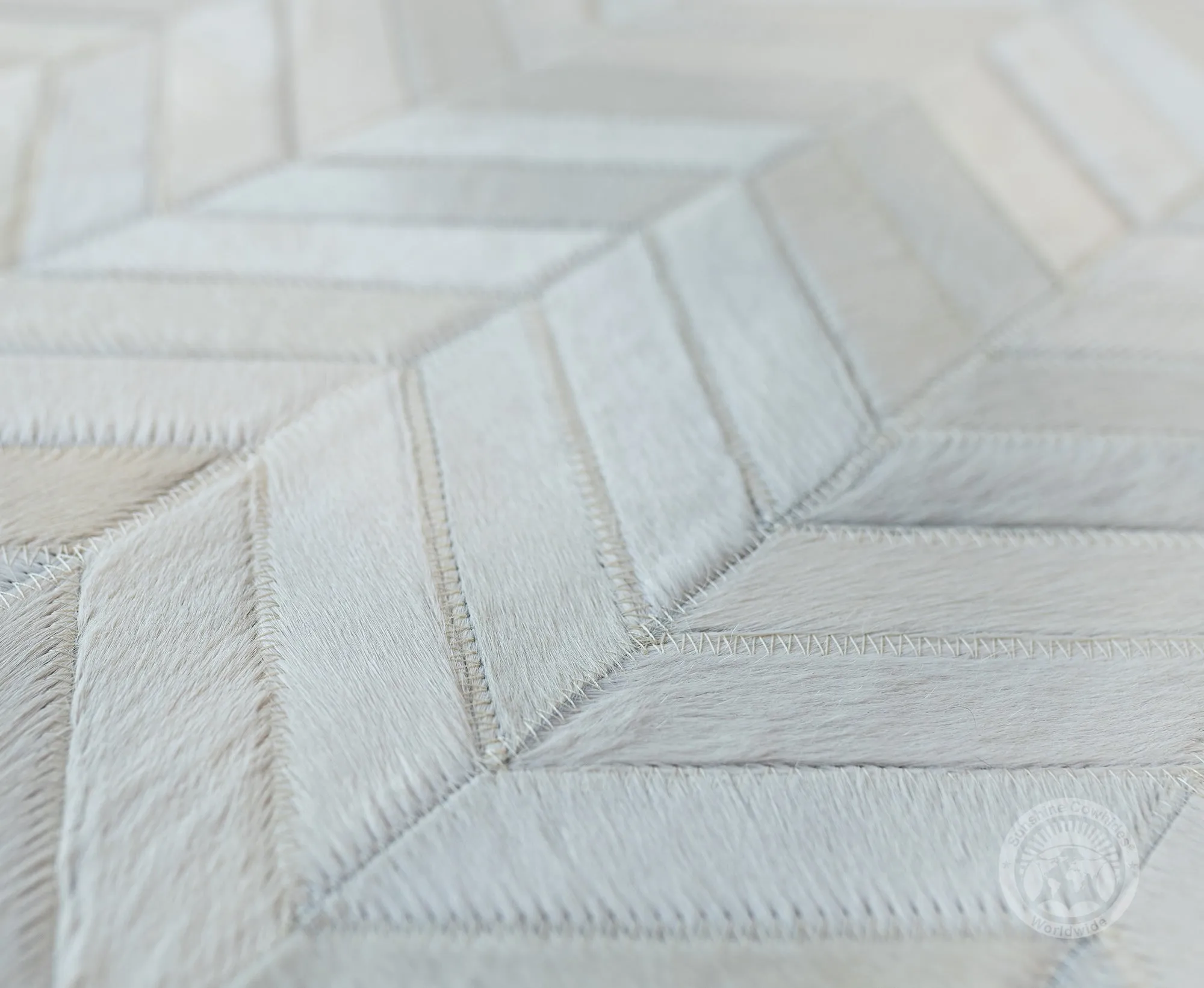 Natural White - 22 X 34" Designer Rug - Chevron