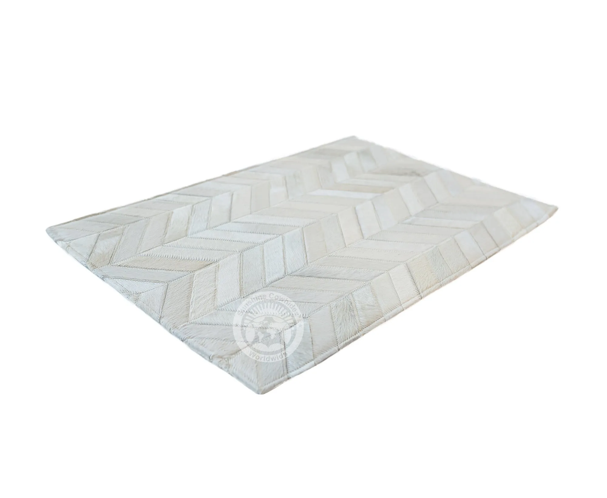 Natural White - 22 X 34" Designer Rug - Chevron