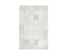 Natural White - 22 X 34" Designer Rug - Squares