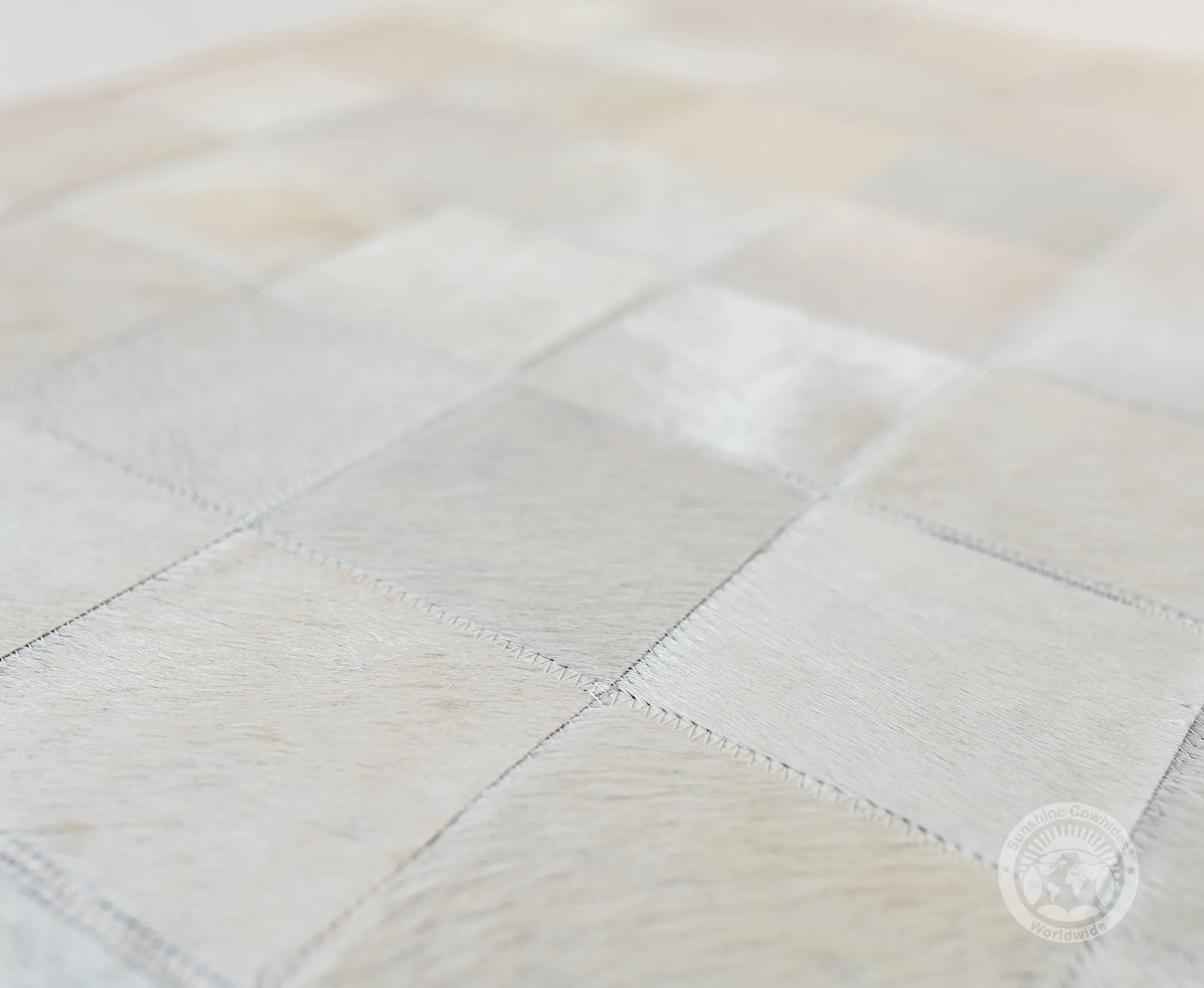 Natural White - 22 X 34" Designer Rug - Squares