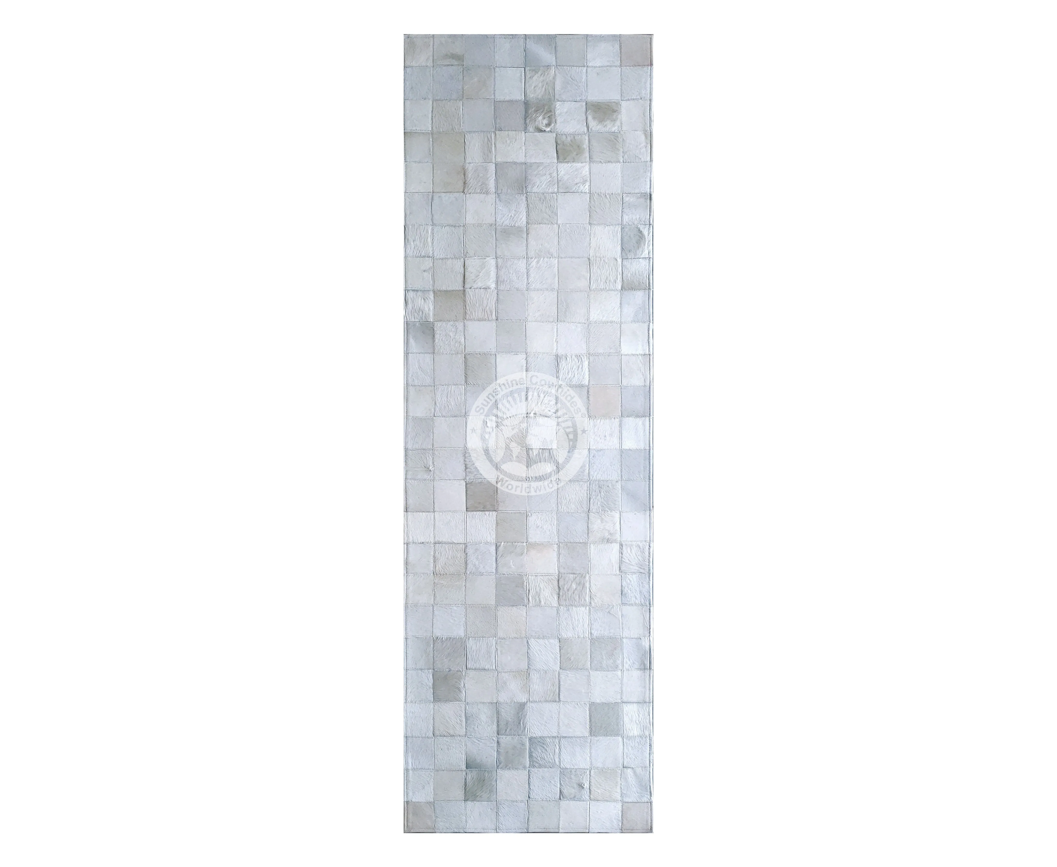 Natural White - Designer Rug - Runner - Squares