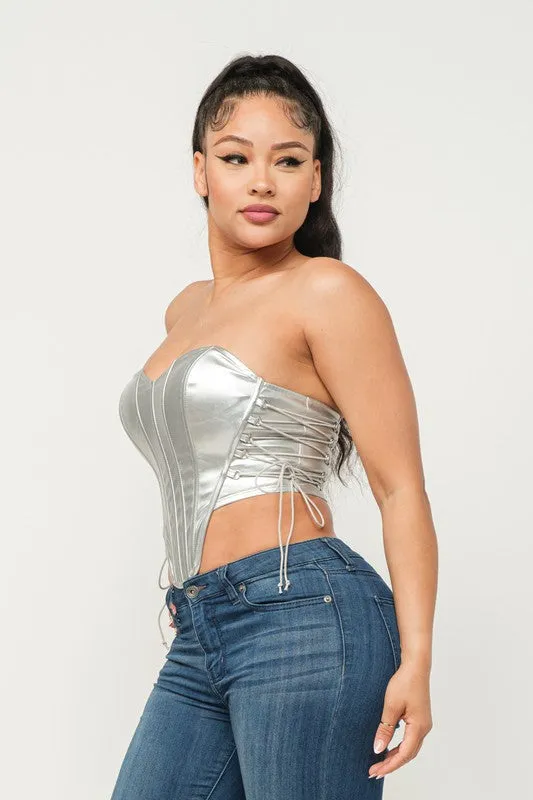 Nia corset top (Silver)