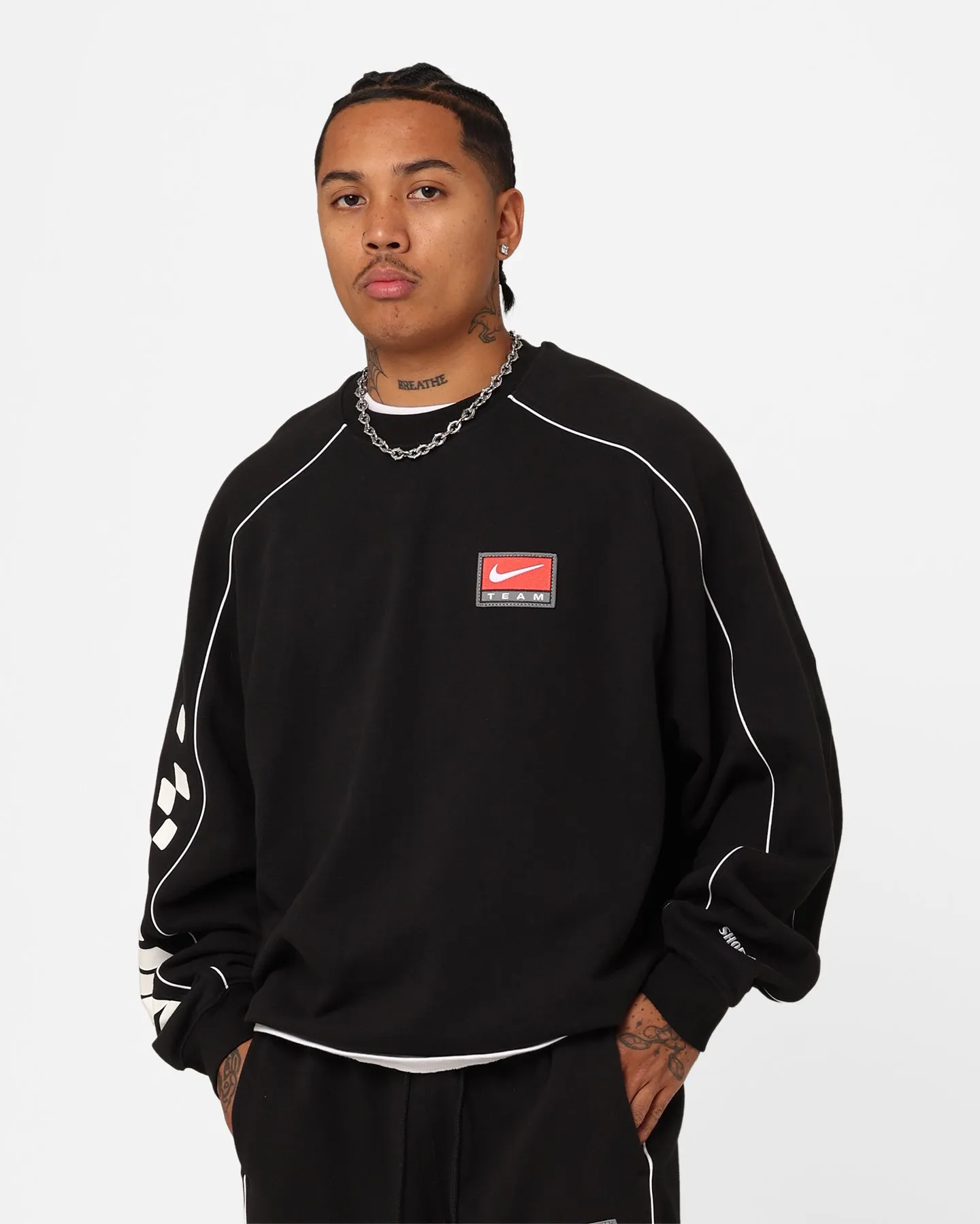 Nike Sportswear Trend Fleece Crewneck Black/White