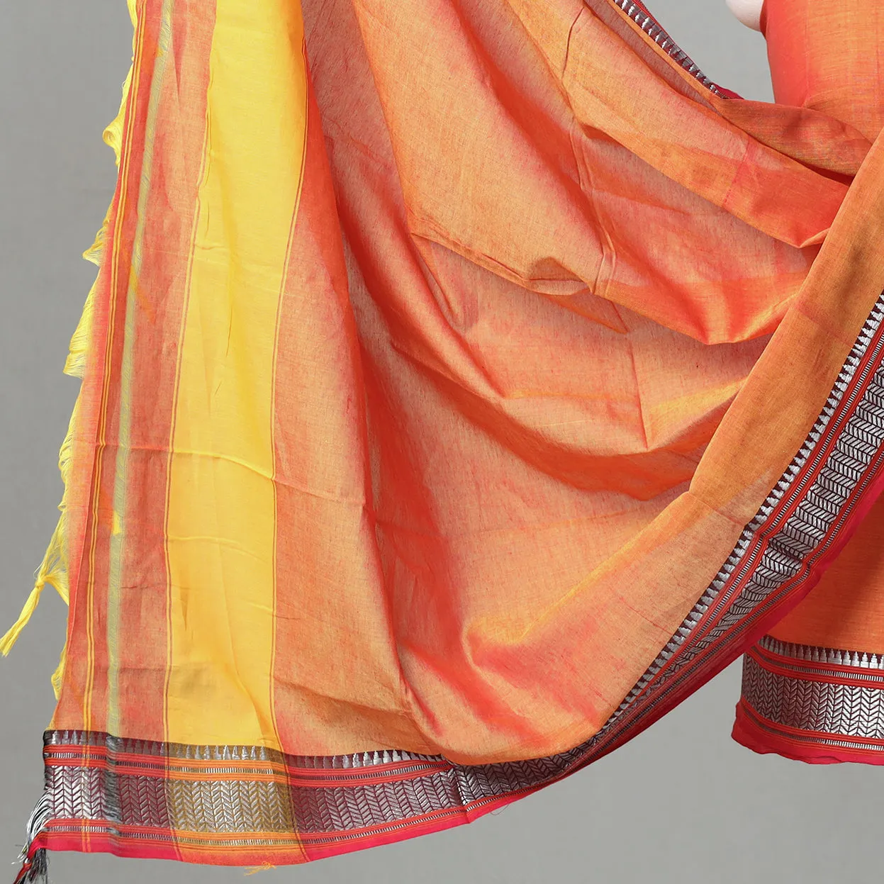 Orange - 3pc Dharwad Cotton Suit Material Set 06