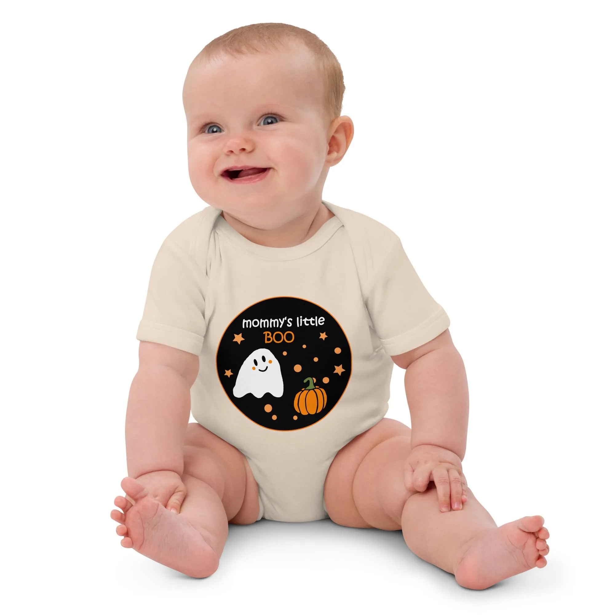 Organic Cotton Baby Bodysuit – "Mommy's Little BOO" Halloween | 2 Colors