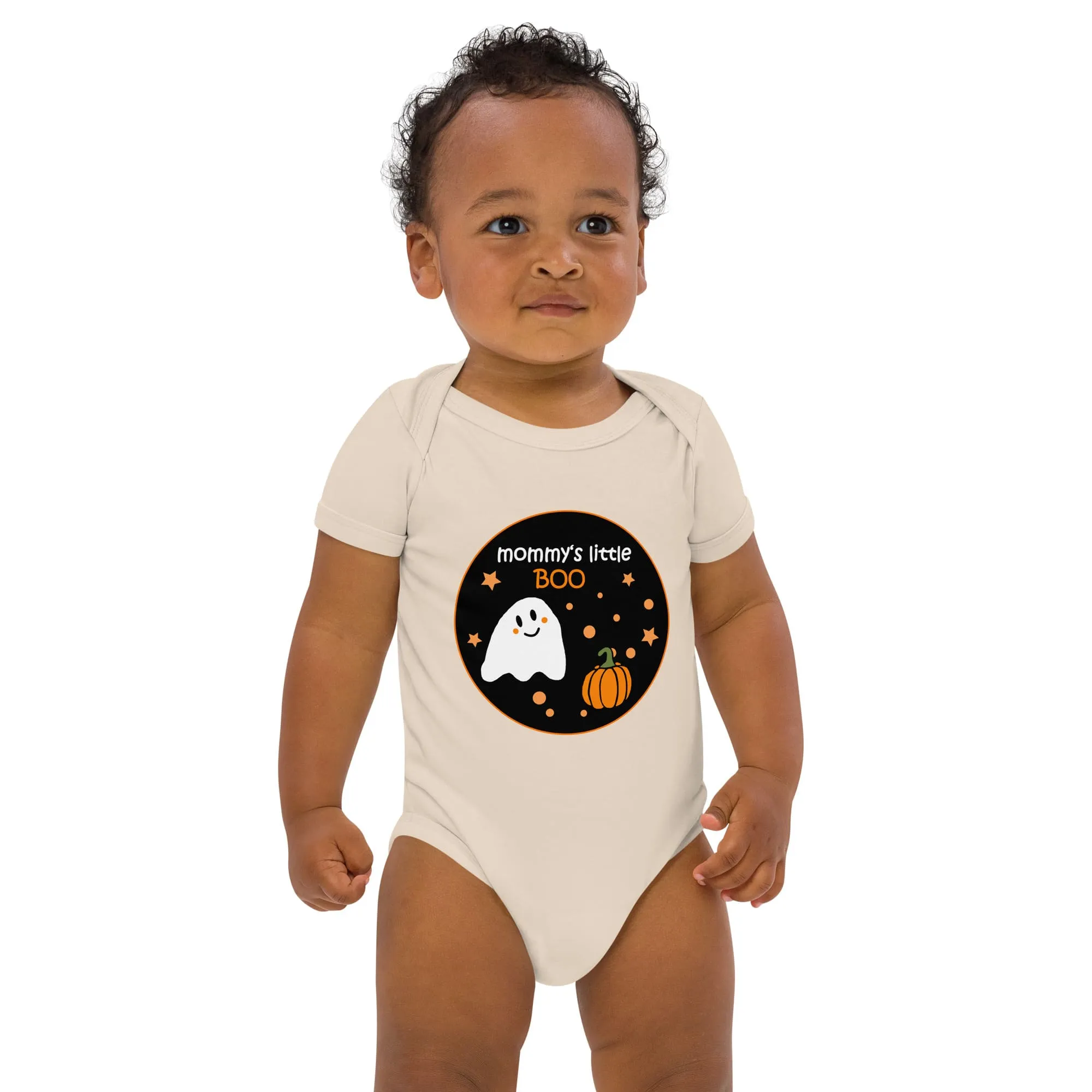 Organic Cotton Baby Bodysuit – "Mommy's Little BOO" Halloween | 2 Colors