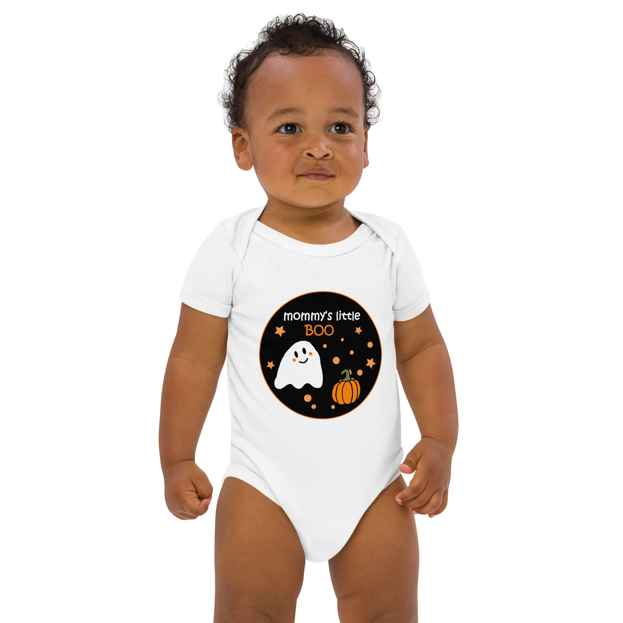 Organic Cotton Baby Bodysuit – "Mommy's Little BOO" Halloween | 2 Colors