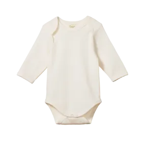 Organic Cotton Long Sleeve Bodysuit - Natural