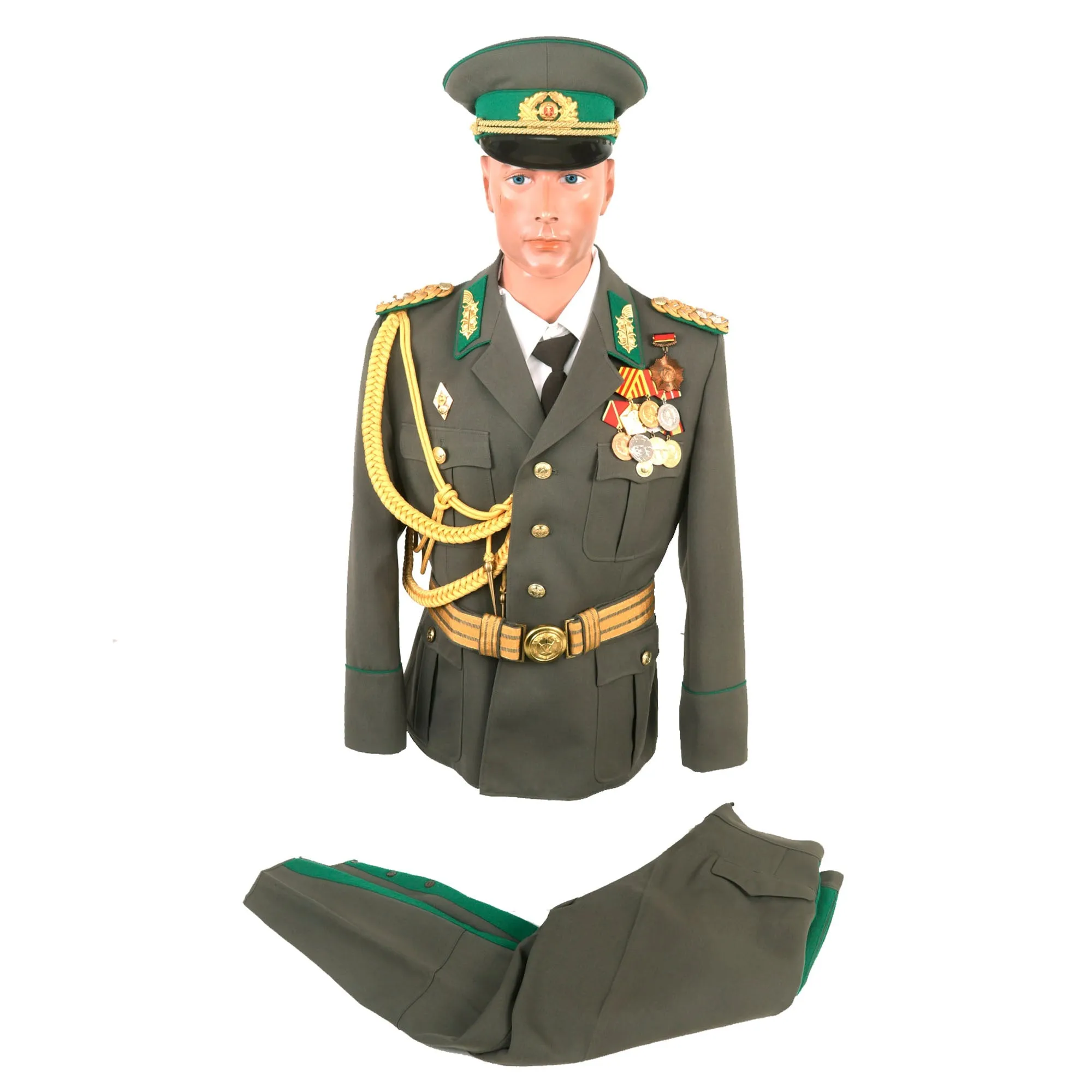 Original East German Cold War DDR Border Guard Generalleutnant Lieutenant General’s Uniform with Visor Cap & Belt - 8 Medals