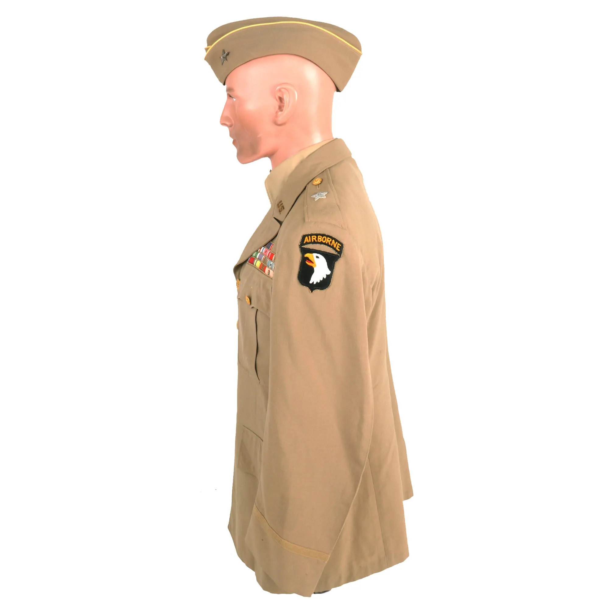 Original U.S. WWII 101st / 82nd Airborne Division Patched Summer Service Dress Uniform Attributed To Lieutenant General Harry Kinnard With Signed Photograph - Formerly Part of the A.A.F. Tank Museum