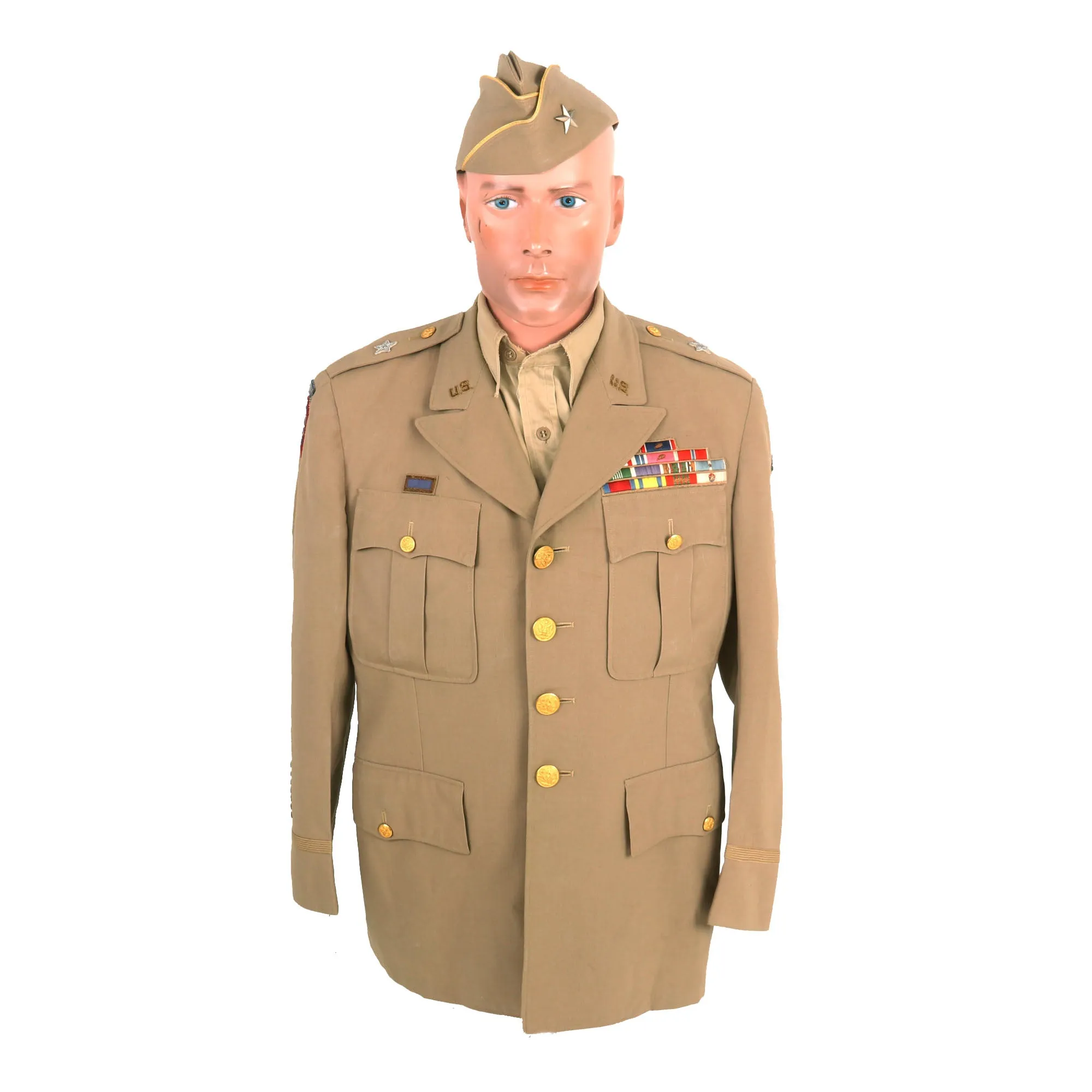 Original U.S. WWII 101st / 82nd Airborne Division Patched Summer Service Dress Uniform Attributed To Lieutenant General Harry Kinnard With Signed Photograph - Formerly Part of the A.A.F. Tank Museum