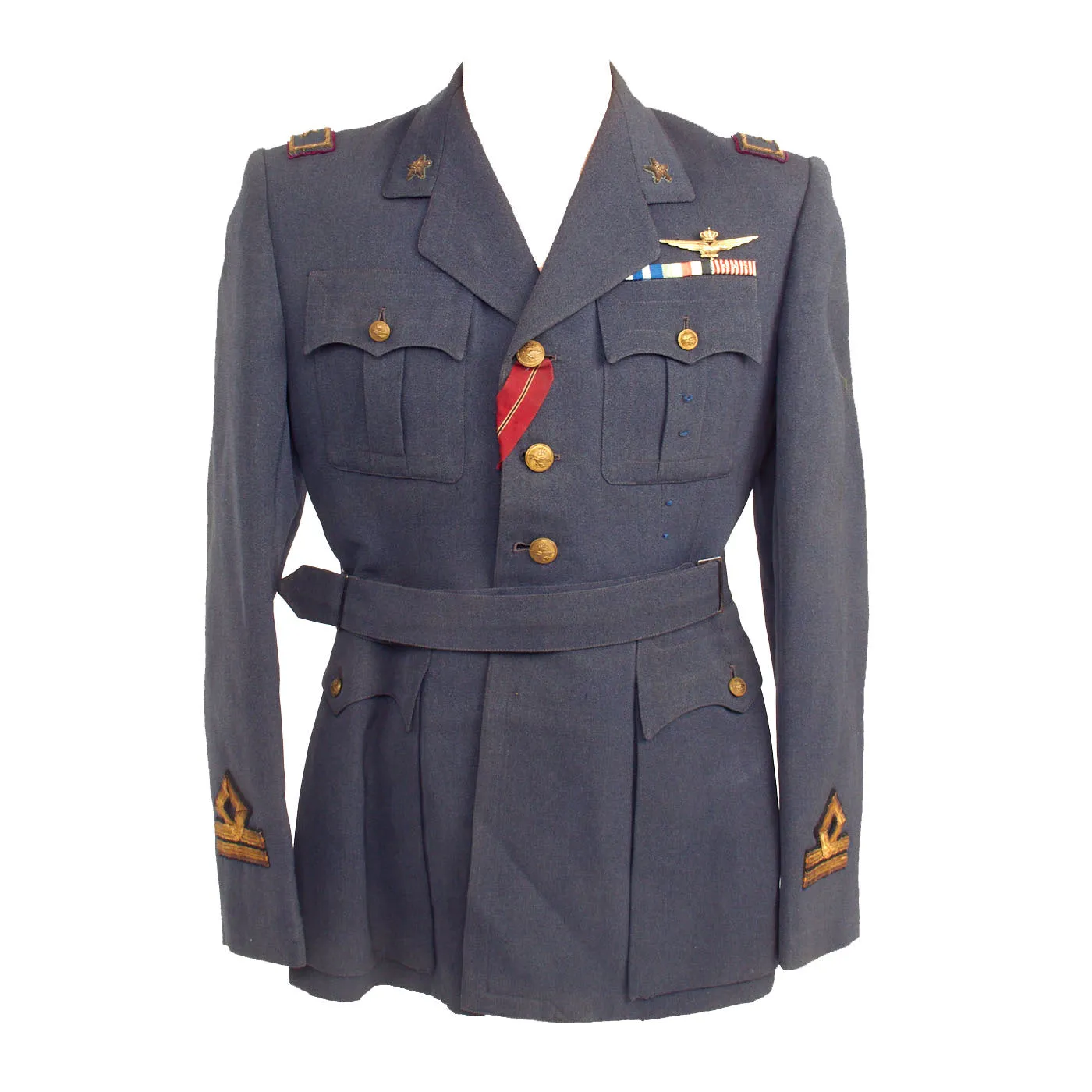 Original WWII Italian Regia Aeronautica Air Force Pilot Uniform Tunic with Milan Made Pilot Wings