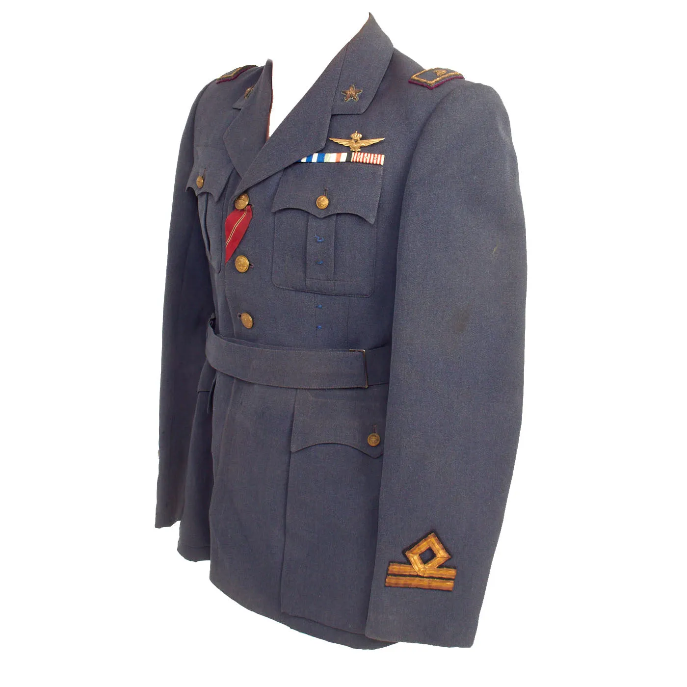 Original WWII Italian Regia Aeronautica Air Force Pilot Uniform Tunic with Milan Made Pilot Wings