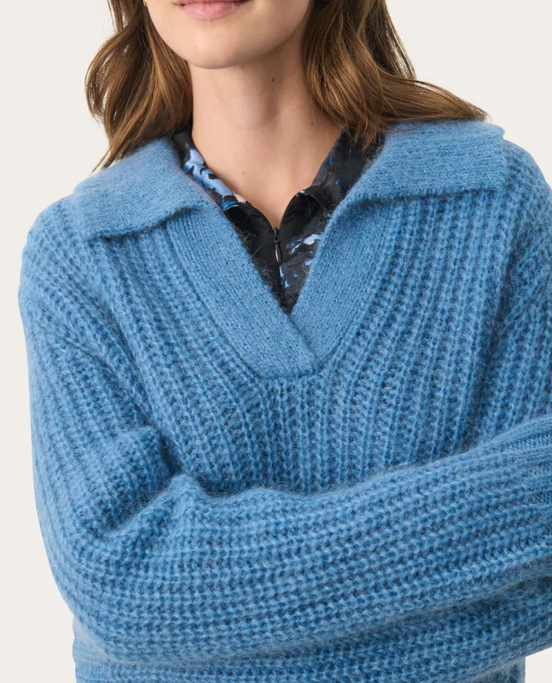 Part Two Lieli Parisian Blue Collar Knit