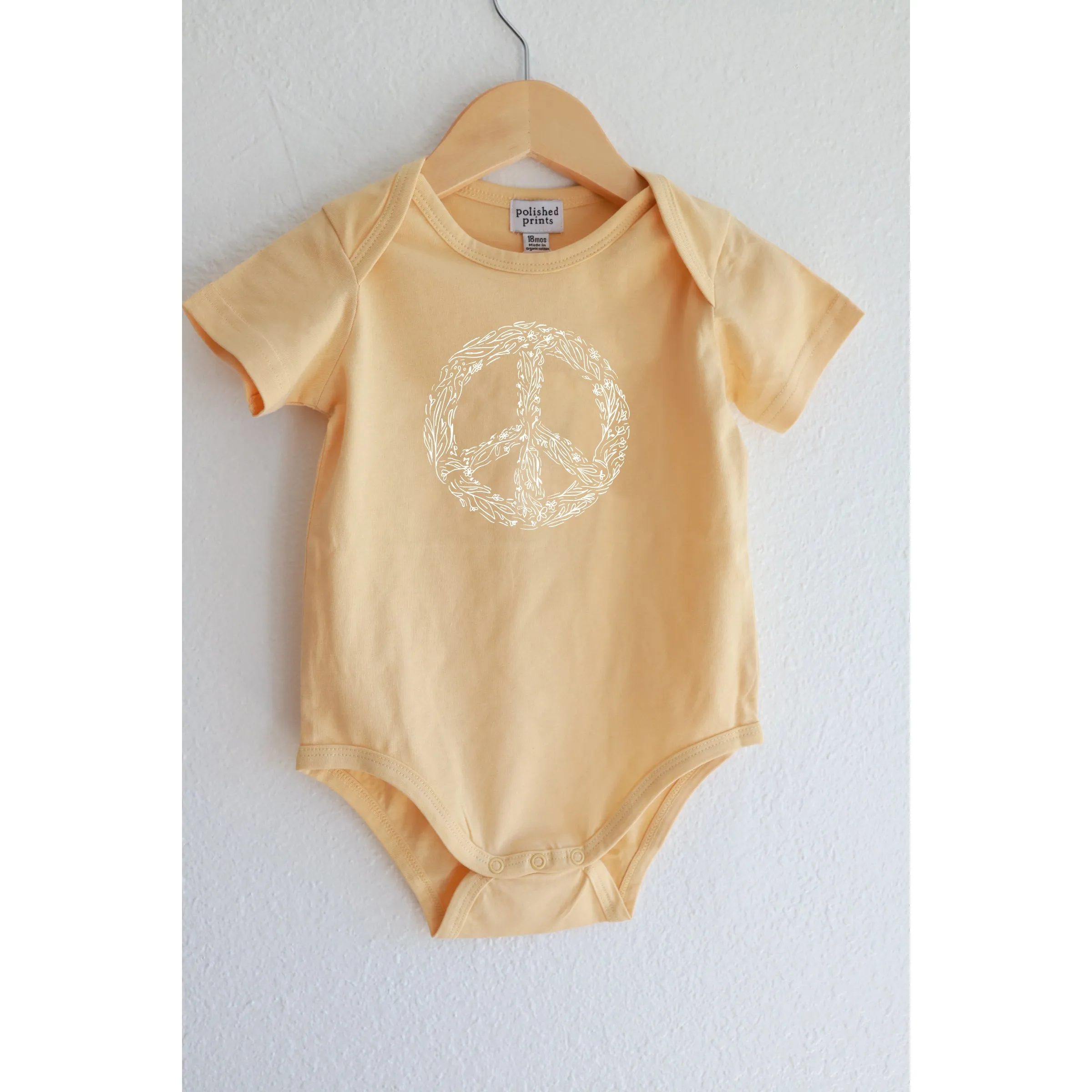 Peace Floral Bodysuit - 6 Months