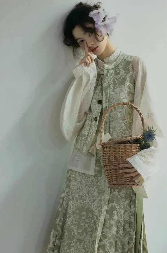 Pistachio 开心果 Modernized French Ming Dynasty Yuanling Midi Mamian Summer Set