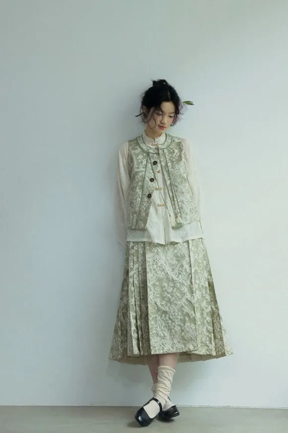 Pistachio 开心果 Modernized French Ming Dynasty Yuanling Midi Mamian Summer Set