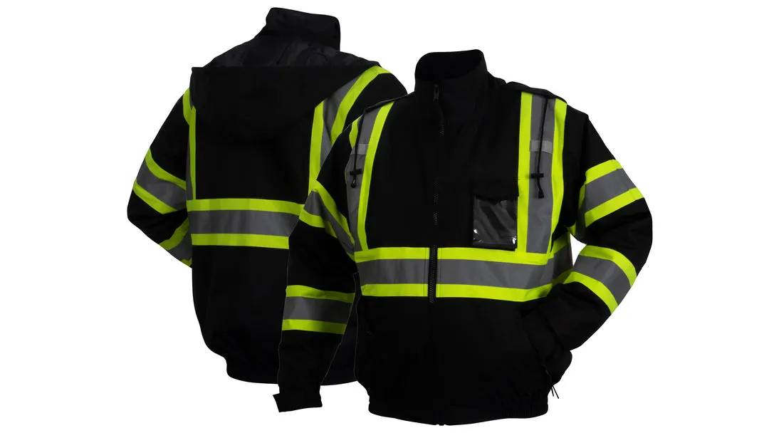 Pyramex RJ3710 Waterproof Black Hi Vis Jacket