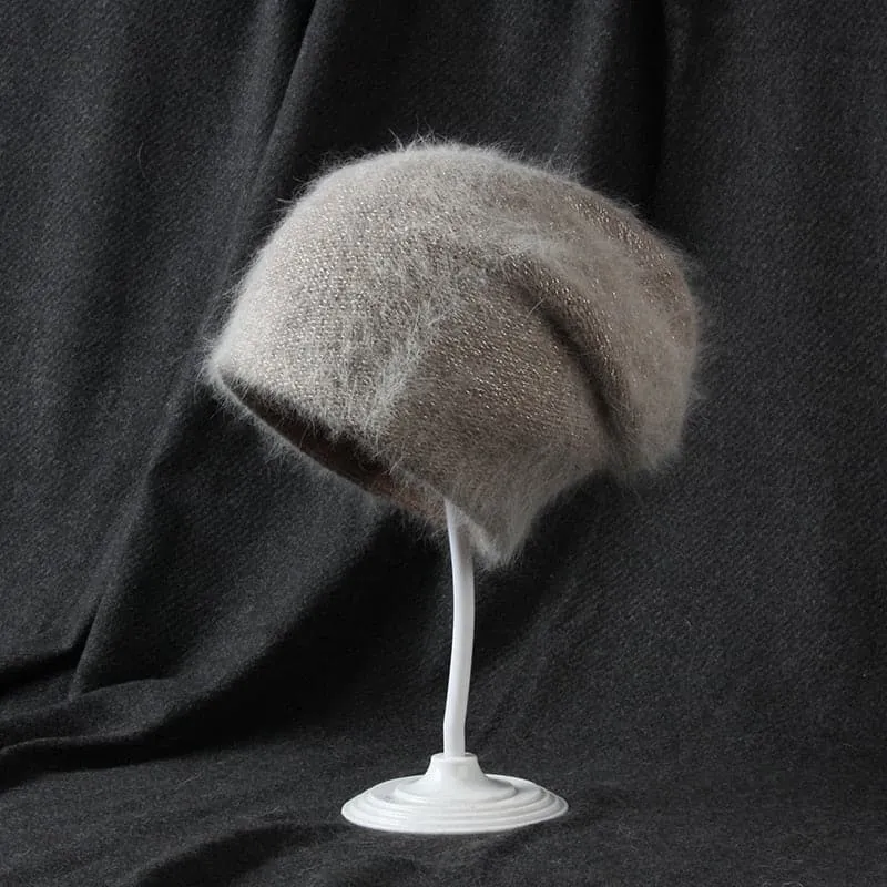 Rabbit Fur Soft Beanie - Warm and Stylish Winter Hat for Outdoor Activities