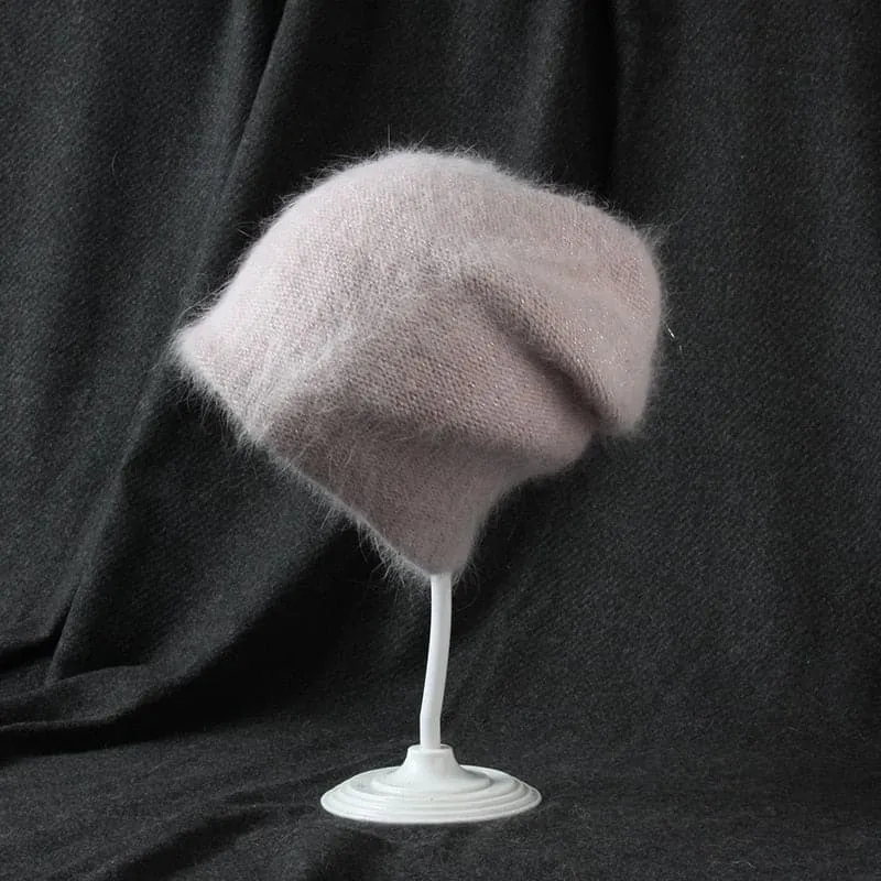 Rabbit Fur Soft Beanie - Warm and Stylish Winter Hat for Outdoor Activities