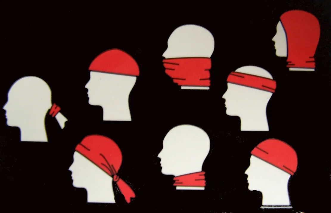RED PASILEY MULTI FUNCTION SEAMLESS BANDANA WRAP ( sold by the piece or 10 PACK)