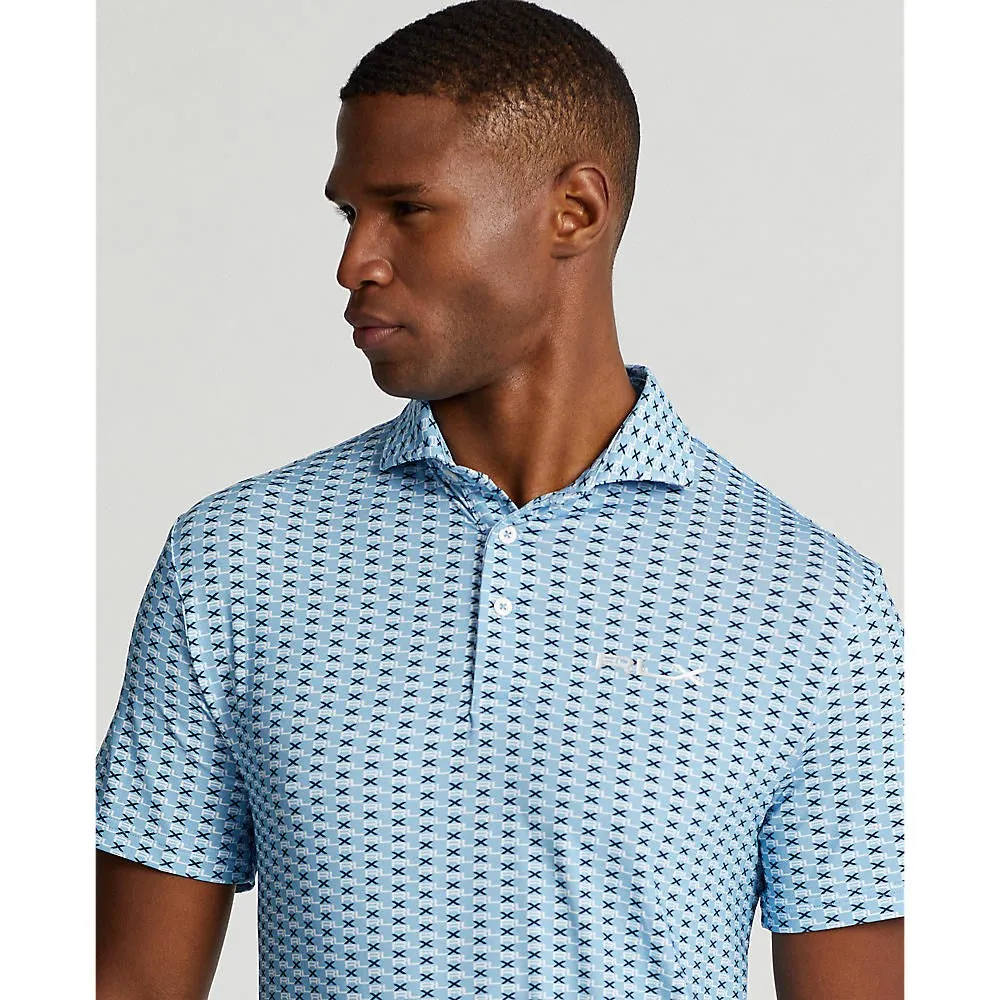 RLX Ralph Lauren Printed Lightweight Airflow Performance Polo - RLX Graphic Powder Blue