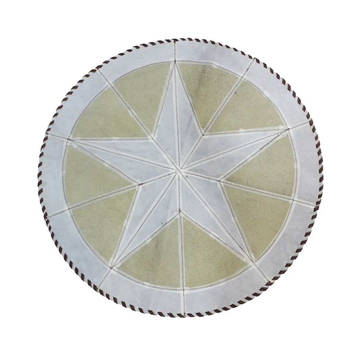 Round Western Rug - Bison Star & Edge (Brown spackle)