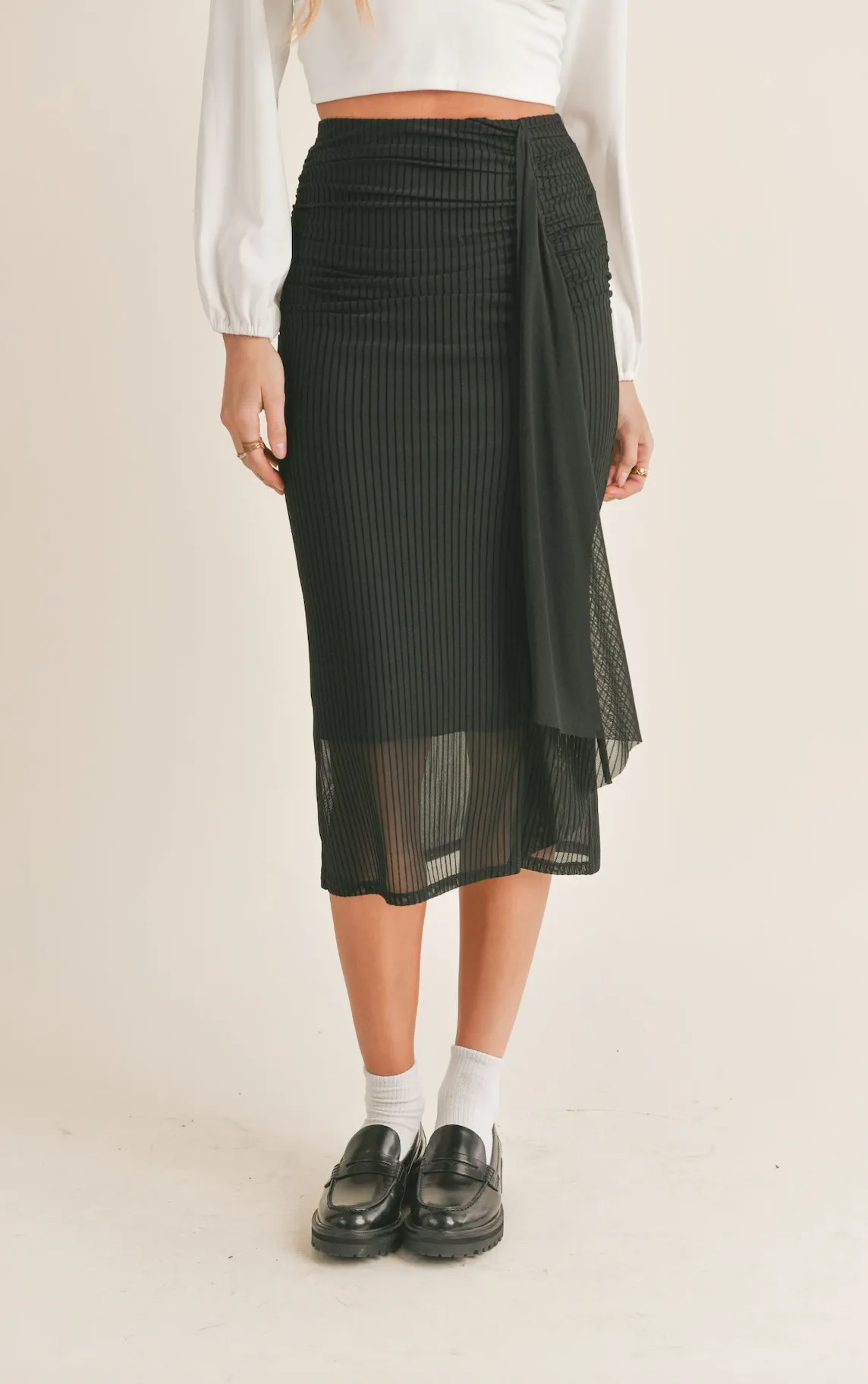 Ruched Midi Skirt