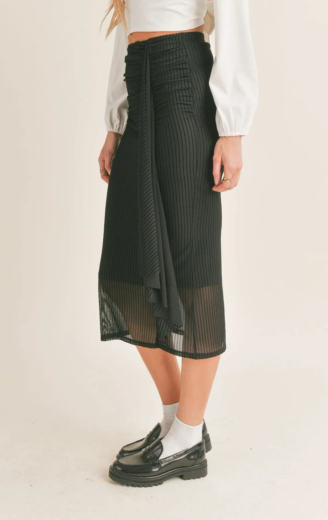 Ruched Midi Skirt