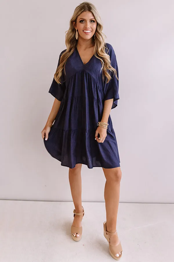 Santorini Swooning Babydoll Dress In Navy